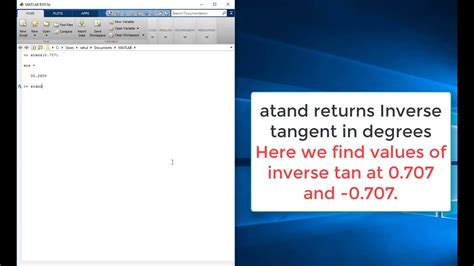 inverse tan matlab in degrees.